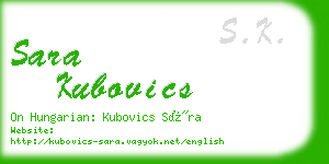 sara kubovics business card